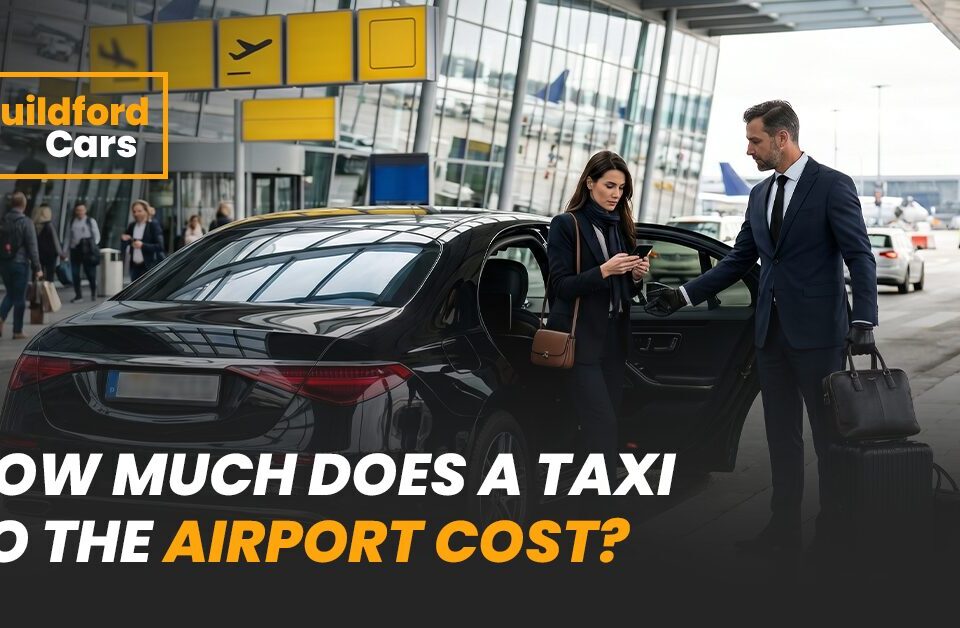 Driver helps a woman with her luggage as she steps out of a taxi at the airport terminal.
